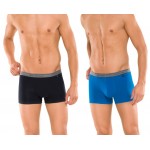 Schiesser heup short 95/5 - 2-pack (set van 2 shorts) - Zwart/Blauw-140299