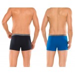 Schiesser heup short 95/5 - 2-pack (set van 2 shorts) - Zwart/Blauw-140299