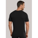Schiesser T-Shirt R hals - 95/5 - zwart -  AANBIEDING MET 25 % KORTING !