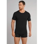 Schiesser T-Shirt R hals - 95/5 - zwart -  AANBIEDING MET 25 % KORTING !