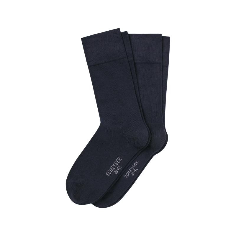 Schiesser heren sokken - Cotton Fit- 2 pack 158425 - donkerblauw