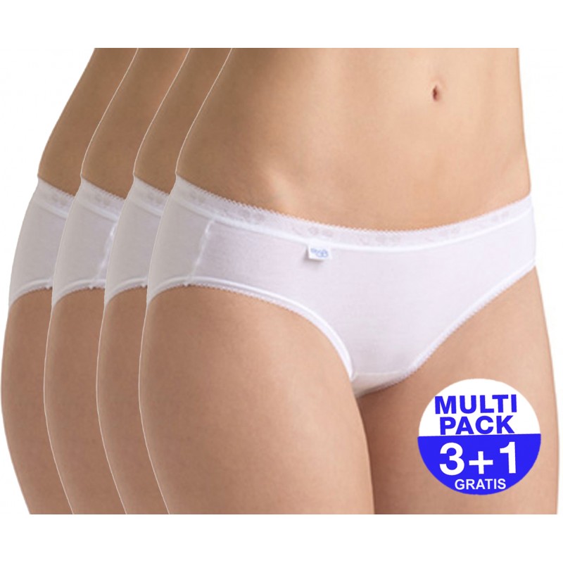 Sloggi Basic+ Dames Mini Wit 3+1 GRATIS - uw voordeel : 14.99 €
