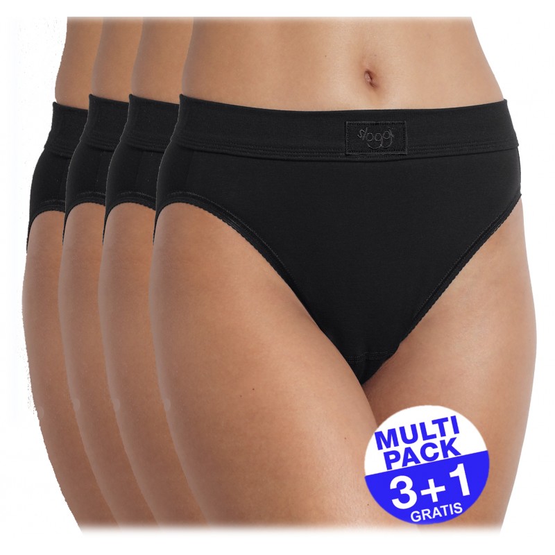 Sloggi Double Comfort Tai Slip Dames - Zwart - 3+1 GRATIS Sloggi Double Comfort Tai Slip Dames - Zwart - 3+1 GRATIS
