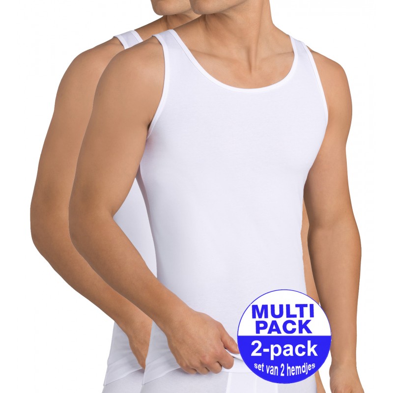 Sloggi men 24/7 Onderhemd zonder mouwen - 2-pack - set van 2 onderhemden - wit