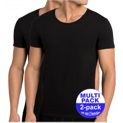 Sloggi men 24/7 Onderhemd met korte mouwen - 2-pack - set van 2 onderhemden - zwart Sloggi men 24/7 Onderhemd met korte mouwen - 2-pack - set van 2 onderhemden - zwart