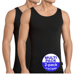 Sloggi men 24/7 Onderhemd zonder mouwen - 2-pack - set van 2 onderhemden - zwart Sloggi men 24/7 Onderhemd zonder mouwen - 2-pack - set van 2 onderhemden - zwart