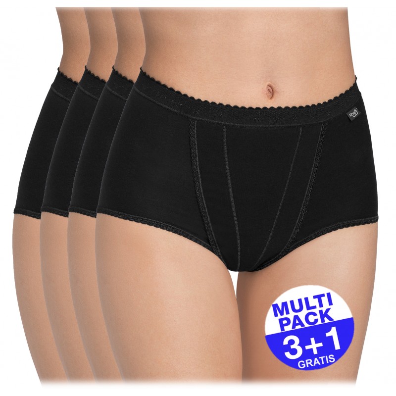 Sloggi Control Maxi Slip Dames - Zwart - 3+1 GRATIS Sloggi Control Maxi Slip Dames - Zwart - 3+1 GRATIS