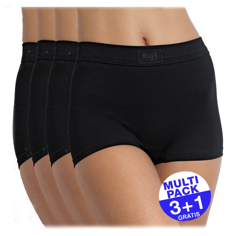 Sloggi Double Comfort Short dames zwart - 3+1 GRATIS - uw voordeel : 14.95€