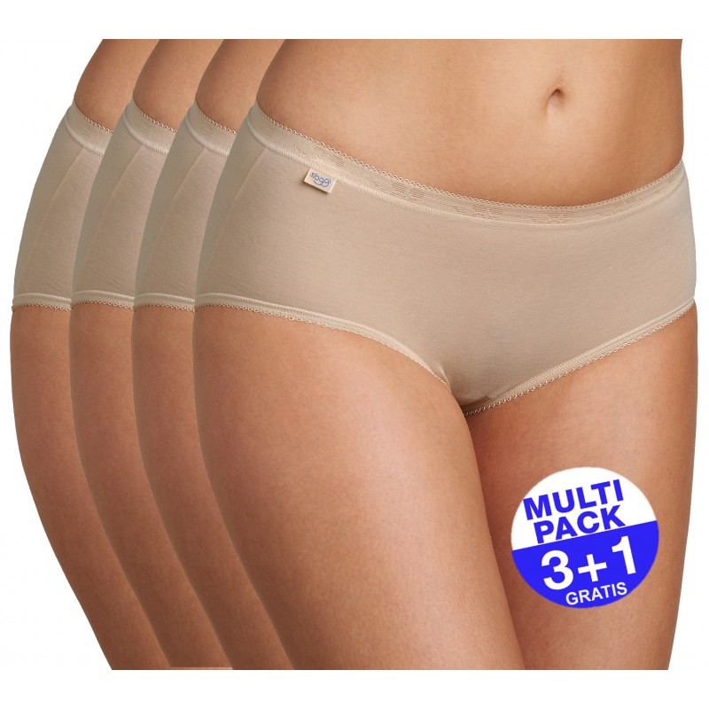 Sloggi Basic+ Midi slip huidskleur - 3+1 GRATIS - uw voordeel : 14.99 €
