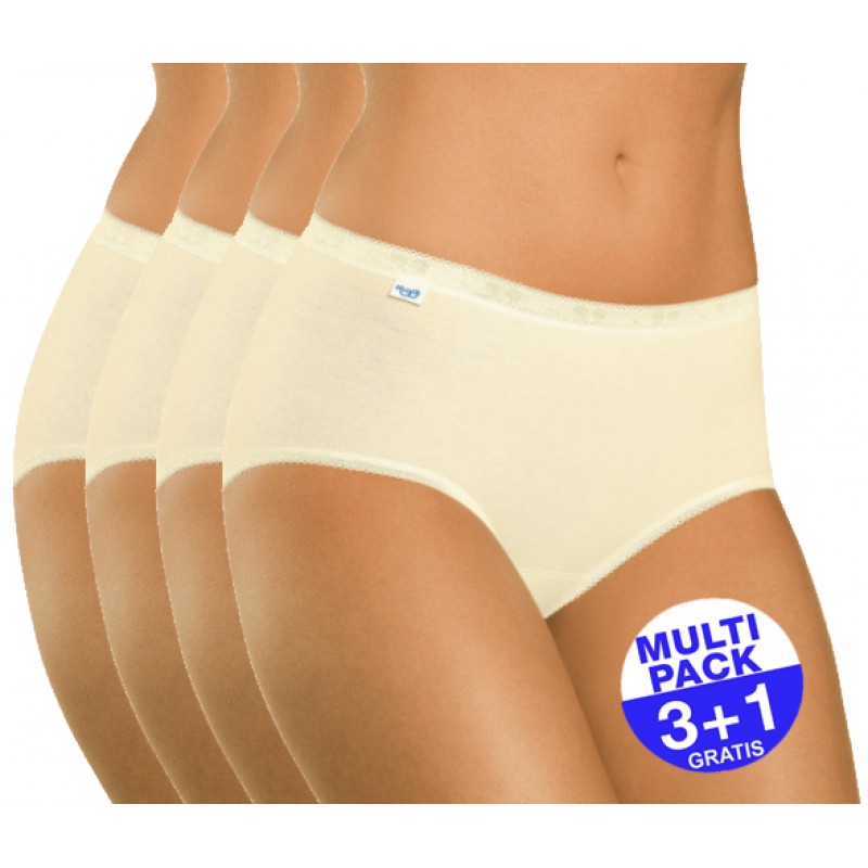 Sloggi Basic+ Dames Midi Ivoor  3+1 GRATIS - uw voordeel : 14.95 €
