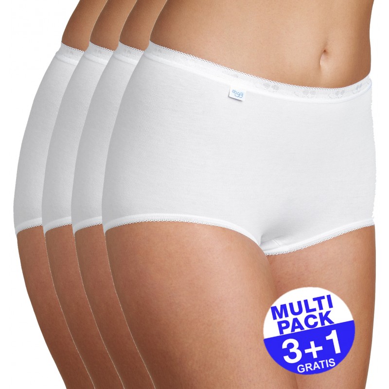 Sloggi Basic+ Maxi dames slip wit- 3+1 GRATIS - uw voordeel : 14.95 €