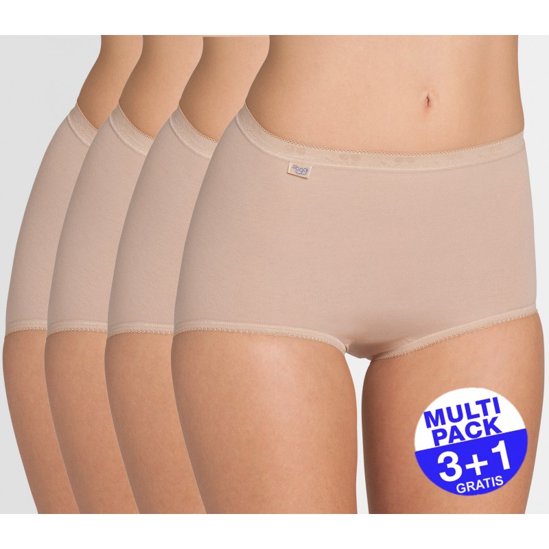 Sloggi Basic+ Maxi slip huidskleur - 3+1 GRATIS - uw voordeel : 14.99€