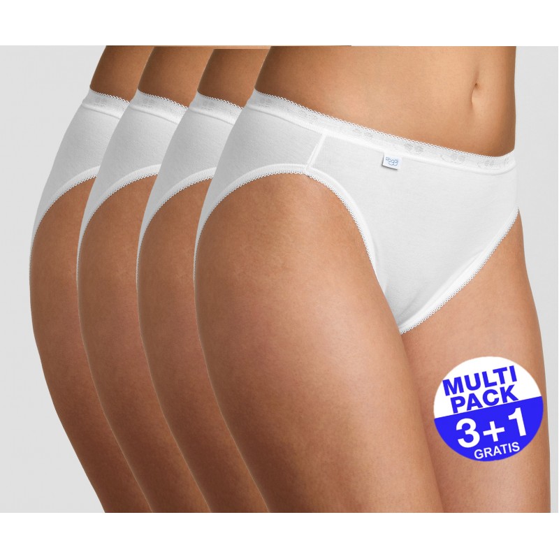 Sloggi Basic+ Dames Tai Wit  3+1 GRATIS - uw voordeel : 14.95 €
