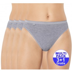 Sloggi Basic Tai set van 4 slips grijs - 3+1 GRATIS - uw voordeel : 14.95 €