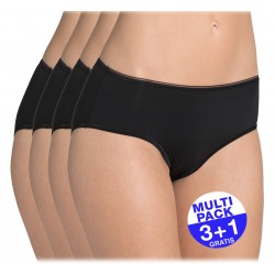 Sloggi Feel Sensational Midi dames zwart - 3+1 GRATIS - uw voordeel : 17,99 €