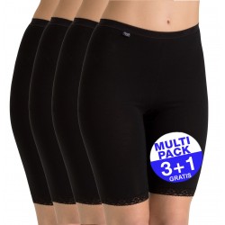 Sloggi Basic Long - set van 4 longs - zwart- 3+1 GRATIS - uw voordeel : 18,90 €
