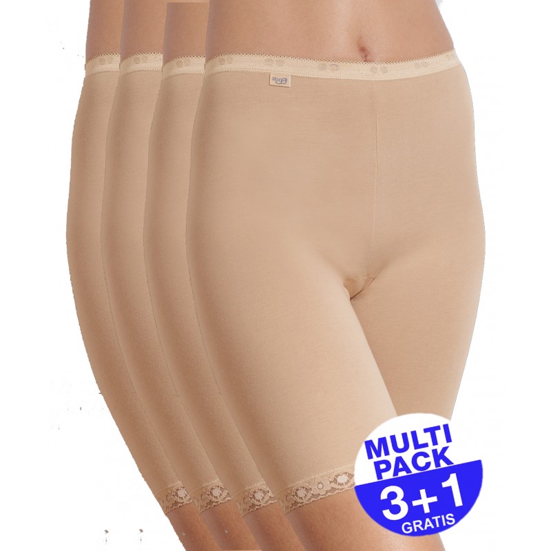 Sloggi Basic Long - set van 4 longs - huidskleur - 3+1 GRATIS - uw voordeel : 19,95 €
