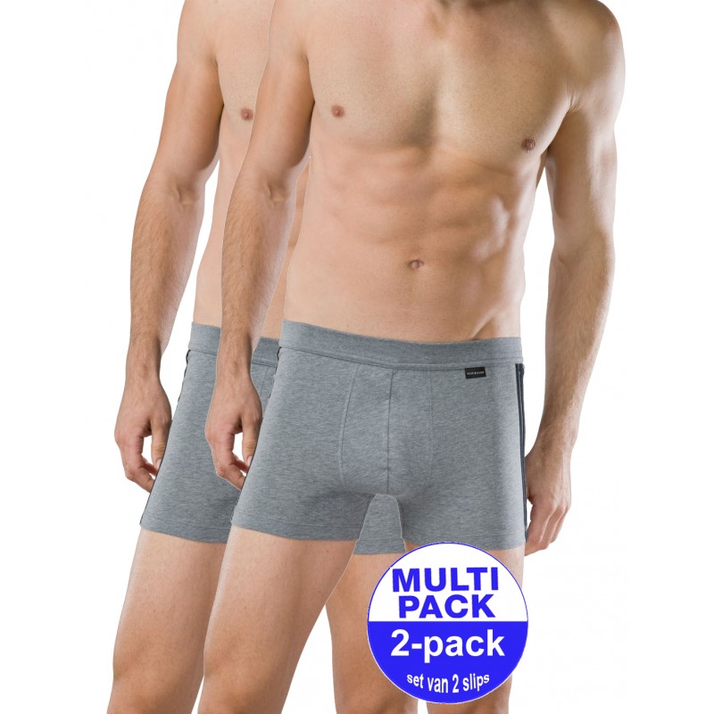 Schiesser Short Cotton Essentials 2-pack- Grijs