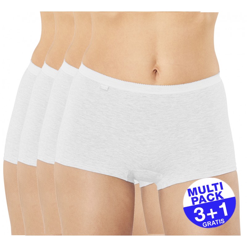 Sloggi Basic+ Short dames wit - 3+1 GRATIS - uw voordeel : 14.99 €