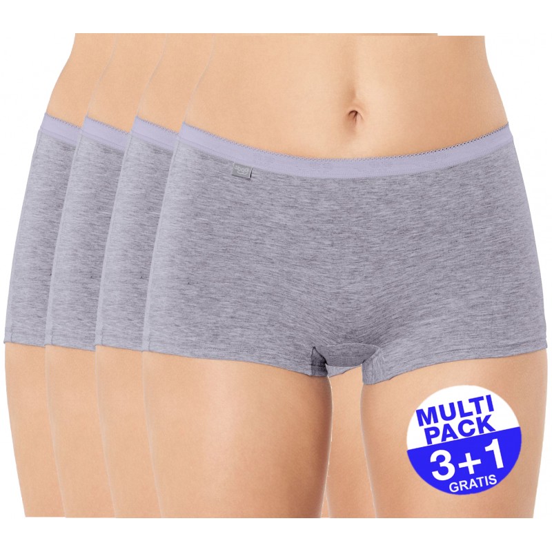 Sloggi Basic+ Short grijs - 3+1 GRATIS - uw voordeel : 14.99 €