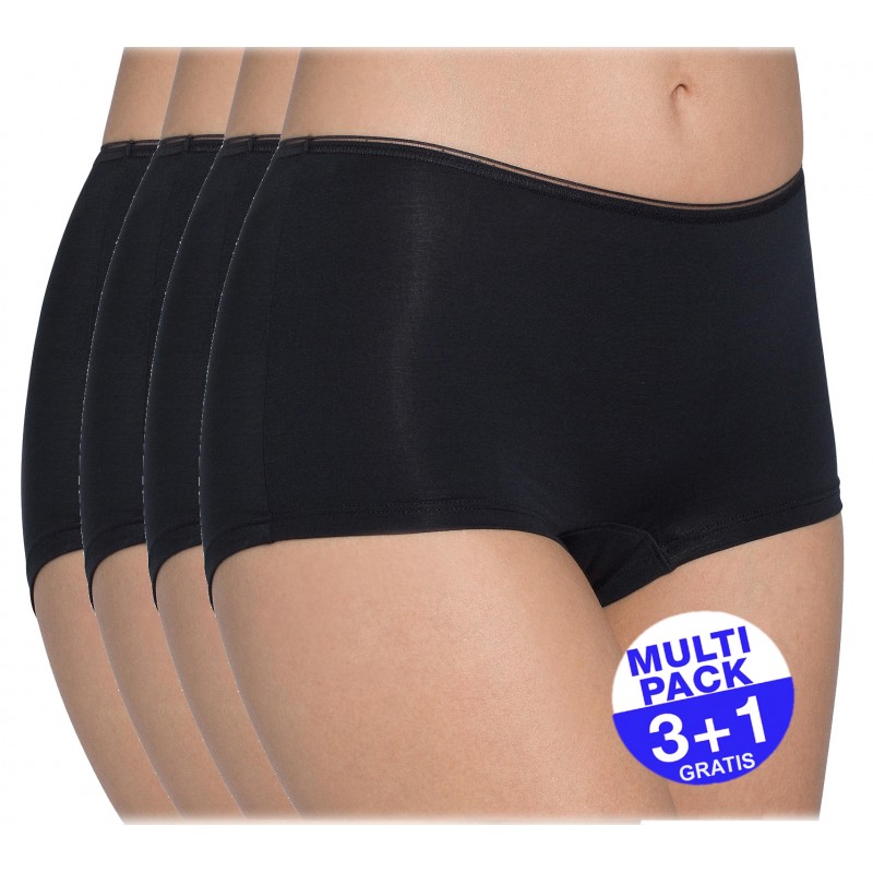 Sloggi Feel Sensational Short Dames - Zwart - 3+1 GRATIS Sloggi Feel Sensational Short Dames - Zwart - 3+1 GRATIS