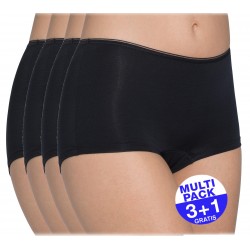 Sloggi Feel Sensational Short dames zwart - 3+1 GRATIS - uw voordeel : 17.99 €