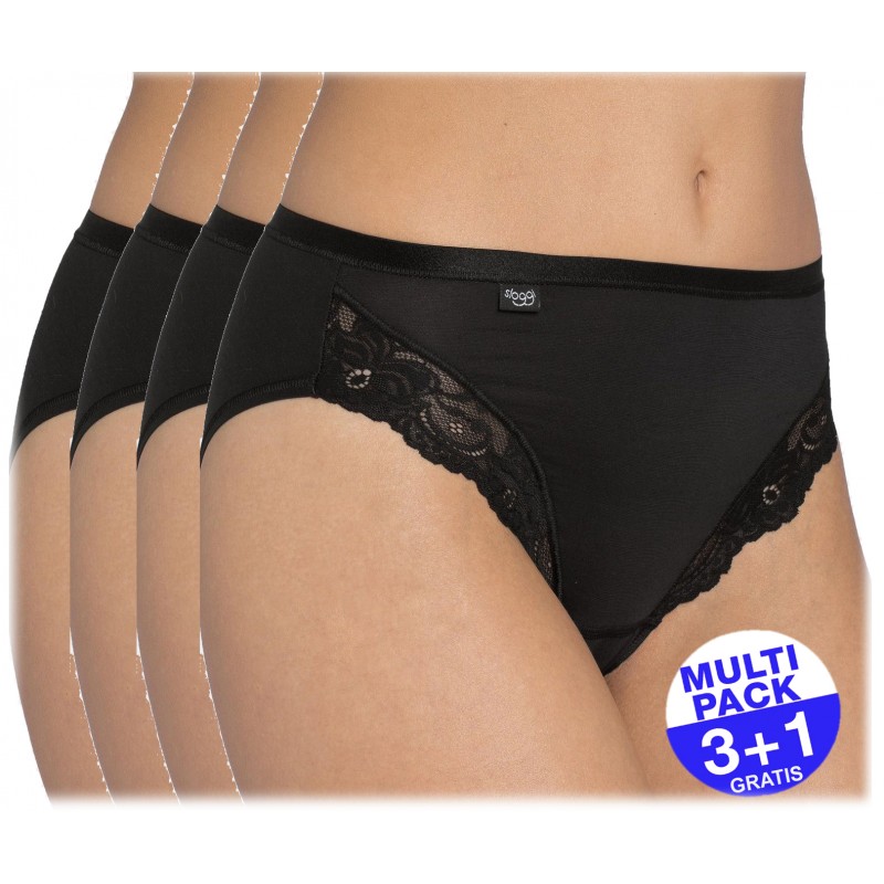 Sloggi Romance Tai zwart 3+1 GRATIS - uw voordeel : 16,95 €