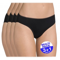 Sloggi Feel Sensational Tai dames slip zwart - 3+1 GRATIS - uw voordeel : 17,99 €
