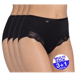 Sloggi Romance Maxi slip zwart - 3+1 GRATIS - uw voordeel : 16,95€