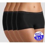 Sloggi Sensual Fresh short dames zwart - 3+1 GRATIS - uw voordeel : 16,99 €