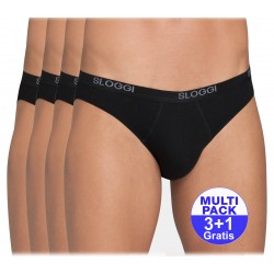 Sloggi slip Basic Mini heren zwart - 3+1 GRATIS - uw voordeel : 16,99 €