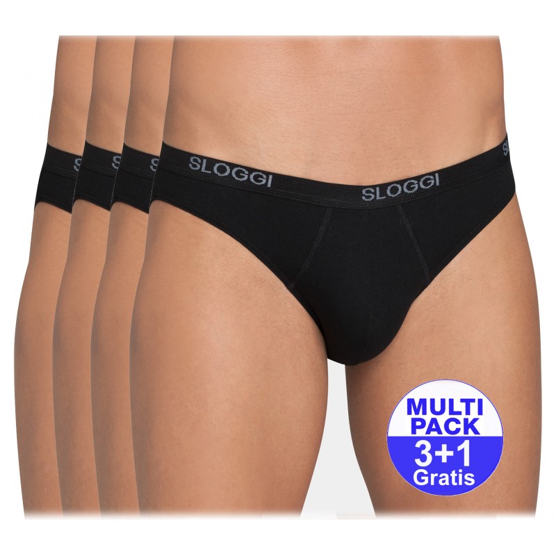 Sloggi slip Basic Mini heren zwart - 3+1 GRATIS - uw voordeel : 16,99 €