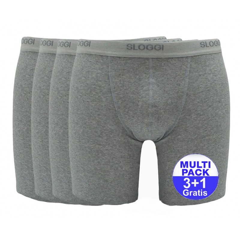 Sloggi men Basic Long  - grijs - 3+1 GRATIS - uw voordeel : 19,95 €