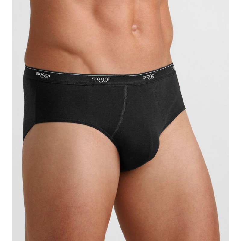 Sloggi slip Basic midi heren - zwart - TIJDELIJKE AANBIEDING MET 25 % KORTING !