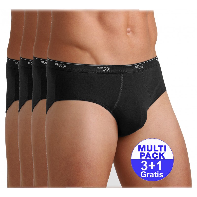 Sloggi Basic Midi Slip Heren - Zwart - 3+1 GRATIS Sloggi Basic Midi Slip Heren - Zwart - 3+1 GRATIS
