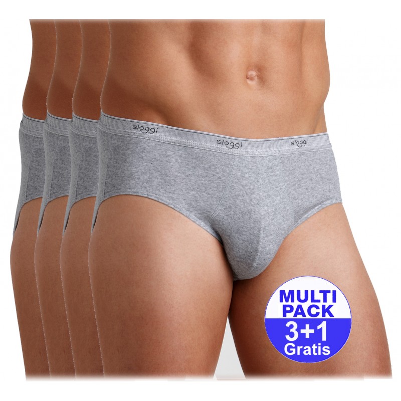 Sloggi slip Basic midi heren - lichtgrijs - 3+1 GRATIS - uw voordeel : 16,99 €