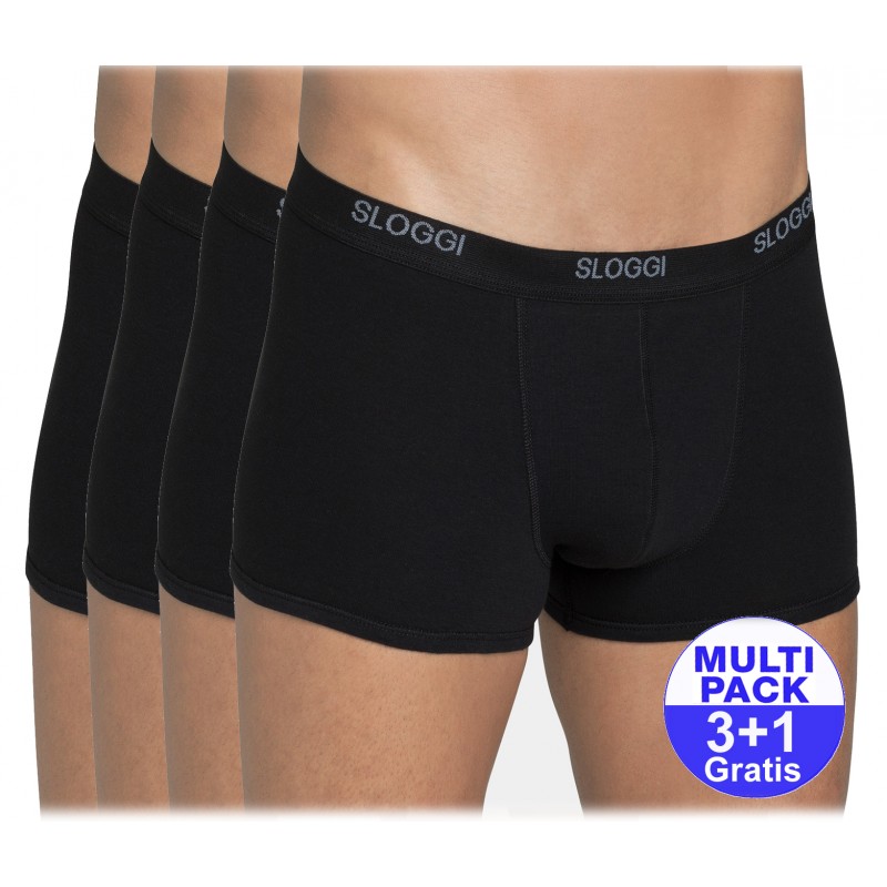 Sloggi men Basic Short - zwart - 3+1 GRATIS - uw voordeel : 17.95 €