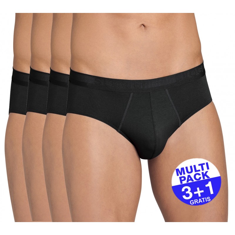 Sloggi slip Evernew Midi H set van 4 slips - zwart - 3+1 GRATIS 