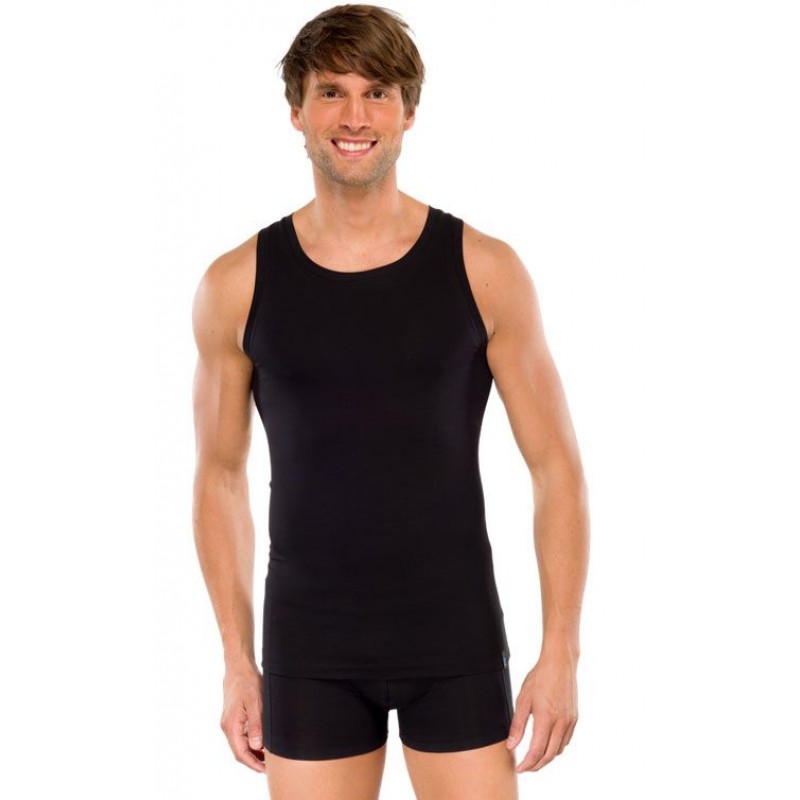 Schiesser onderhemd long life cotton - 145138 - zwart