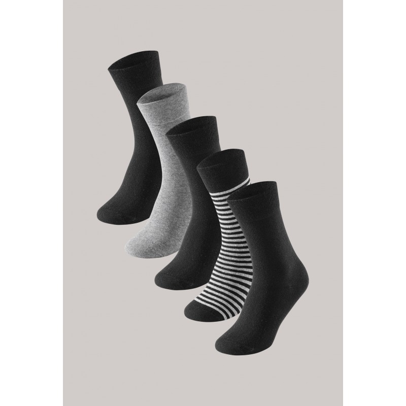 Schiesser herensokken 5-pack stay-fresh zwart-grijs - Bleubird