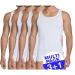 Sloggi men Basic Vest - set van 4 onderhemdjes - wit - 3+1 GRATIS - uw voordeel : 19,95 €