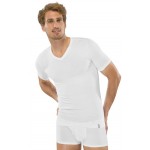 Schiesser Shirt korte mouwen 95/5 V-hals wit