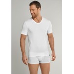 Schiesser Shirt korte mouwen 95/5 V-hals wit