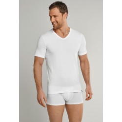 Schiesser Shirt korte mouwen 95/5 V-hals wit