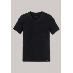 Schiesser Shirt korte mouwen 95/5 V-hals zwart