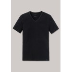 Schiesser Shirt korte mouwen 95/5 V-hals zwart