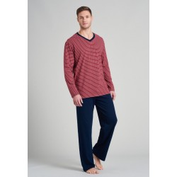 Pyjama lang V-hals strepen Fashion Nightwear