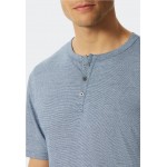 Schiesser H pyjama blauw/donkerblauw - Fashion Nightwear