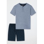 Schiesser H pyjama blauw/donkerblauw - Fashion Nightwear