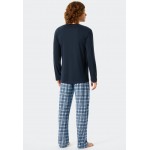 Schiesser heren pyjama donkerblauw - comfort fit